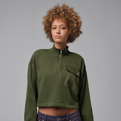 Jordan Brooklyn Fleece Women's 1/4-Zip Hike Mike Top. Nike ID